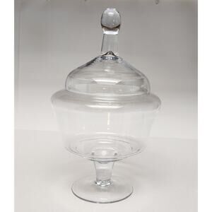 CC HOME FUNISHINGS Glass 8.5"Dx14.5" clear Jar W/Lid